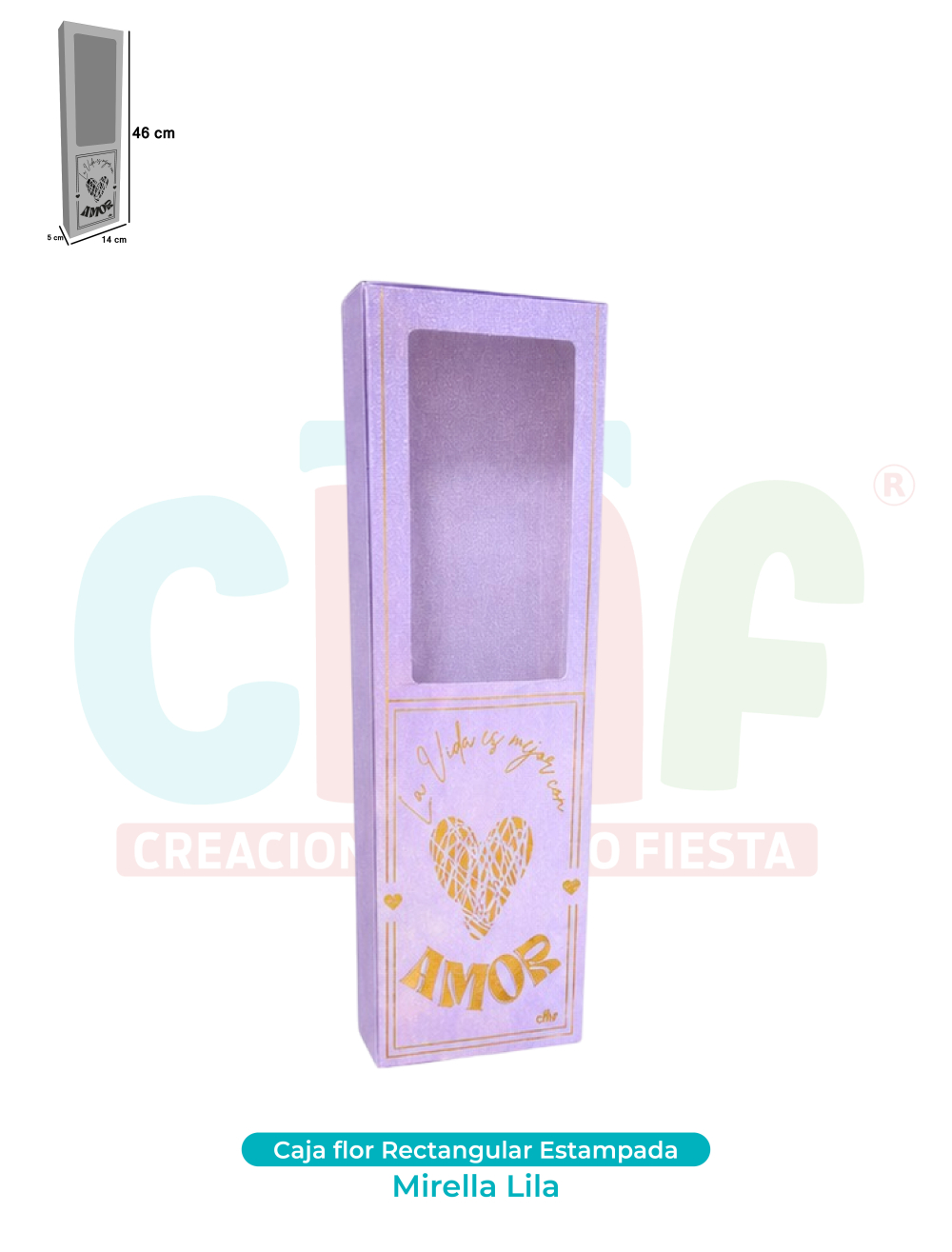 CAJA FLOR ESSENCIAL STAMPADA   MIRELLA LILA