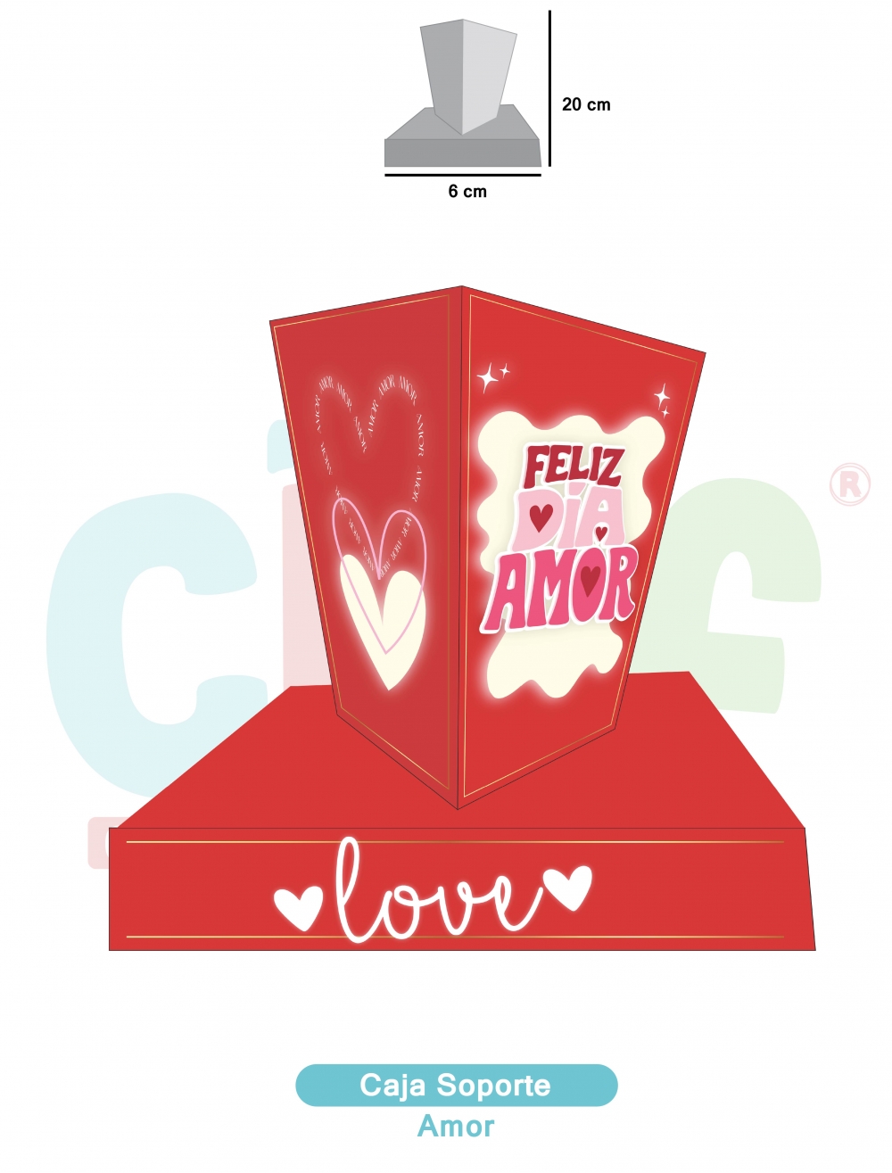 CAJA SOPORTE FLORES  AMOR 