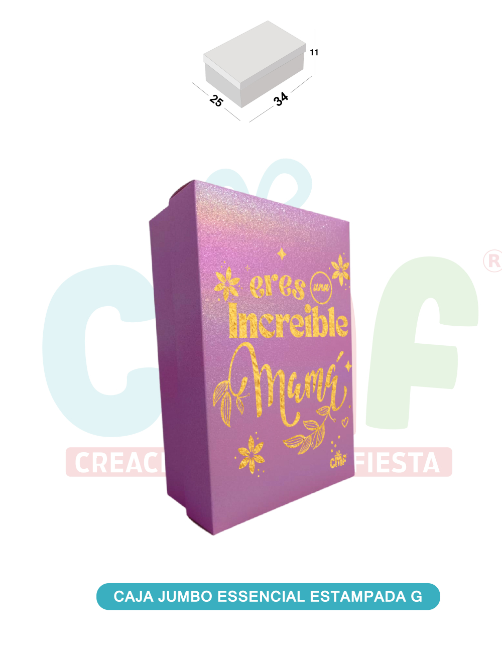 CAJA JUMBO GRANDE ESSENCIAL ESTAMPADA  MIRELLA LILA