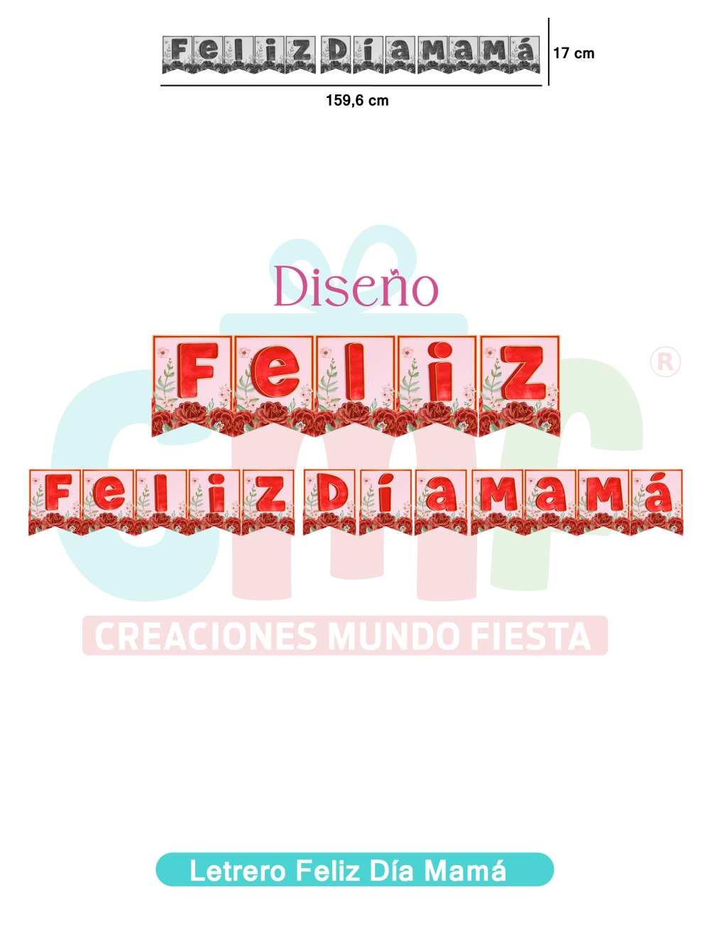 LETRERO DECORATIVO X12 TEMPORADA   FELIZ DÍA MAMA