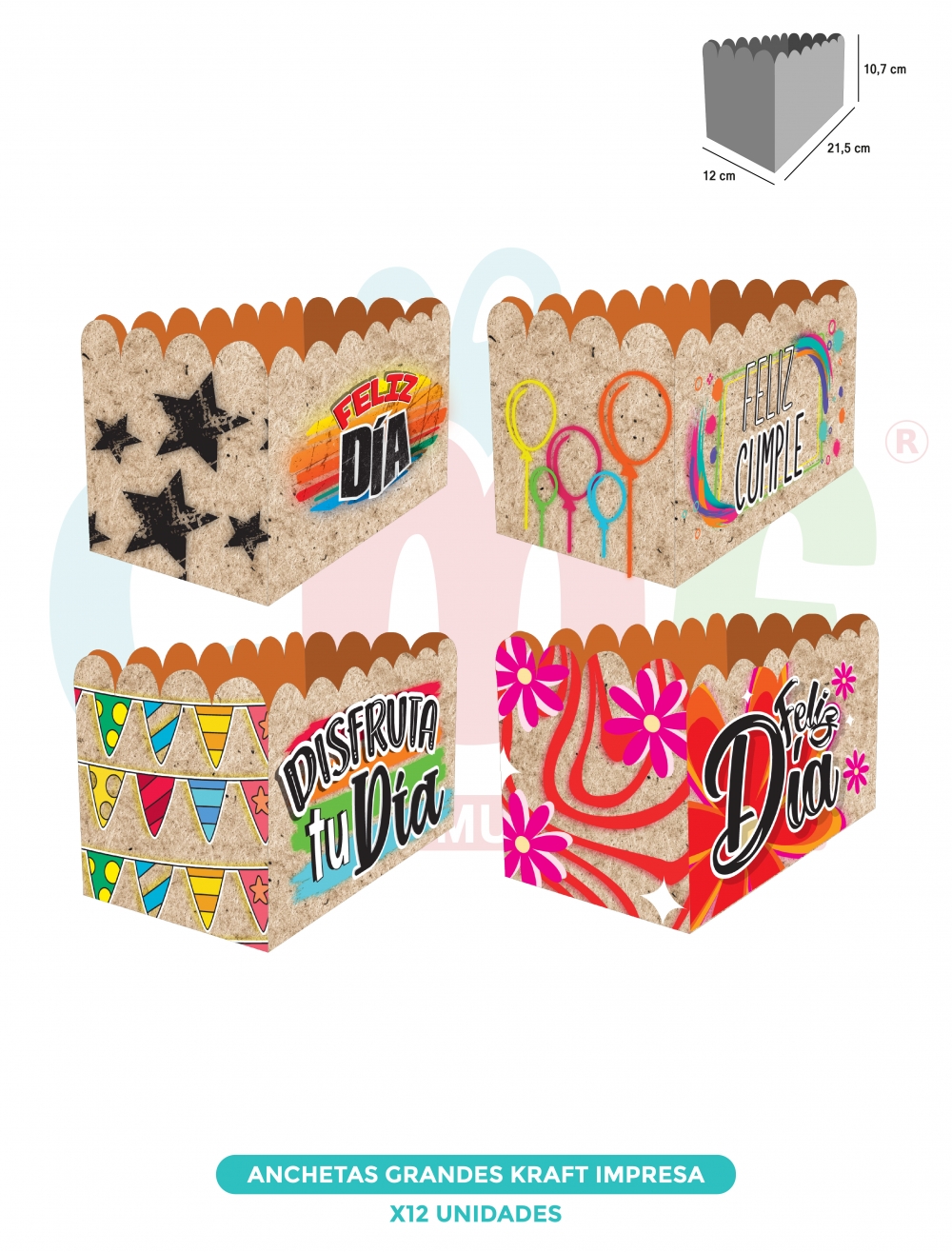 BASE ANCHETA GRANDE X12  KRAFT<br>