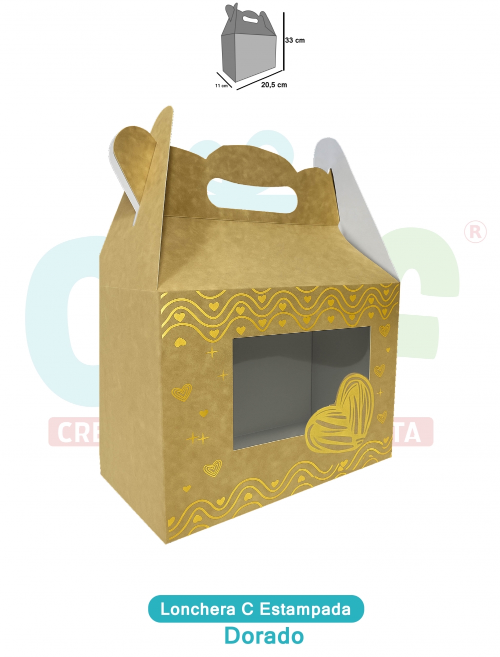 LONCHERA C ESTAMPADA KRAFT  DORADO