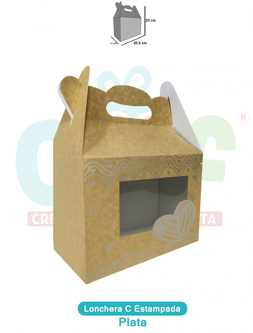 LONCHERA C ESTAMPADA KRAFT  PLATA