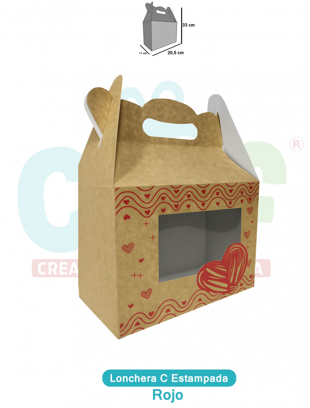 LONCHERA C ESTAMPADA KRAFT  ROJO<br>