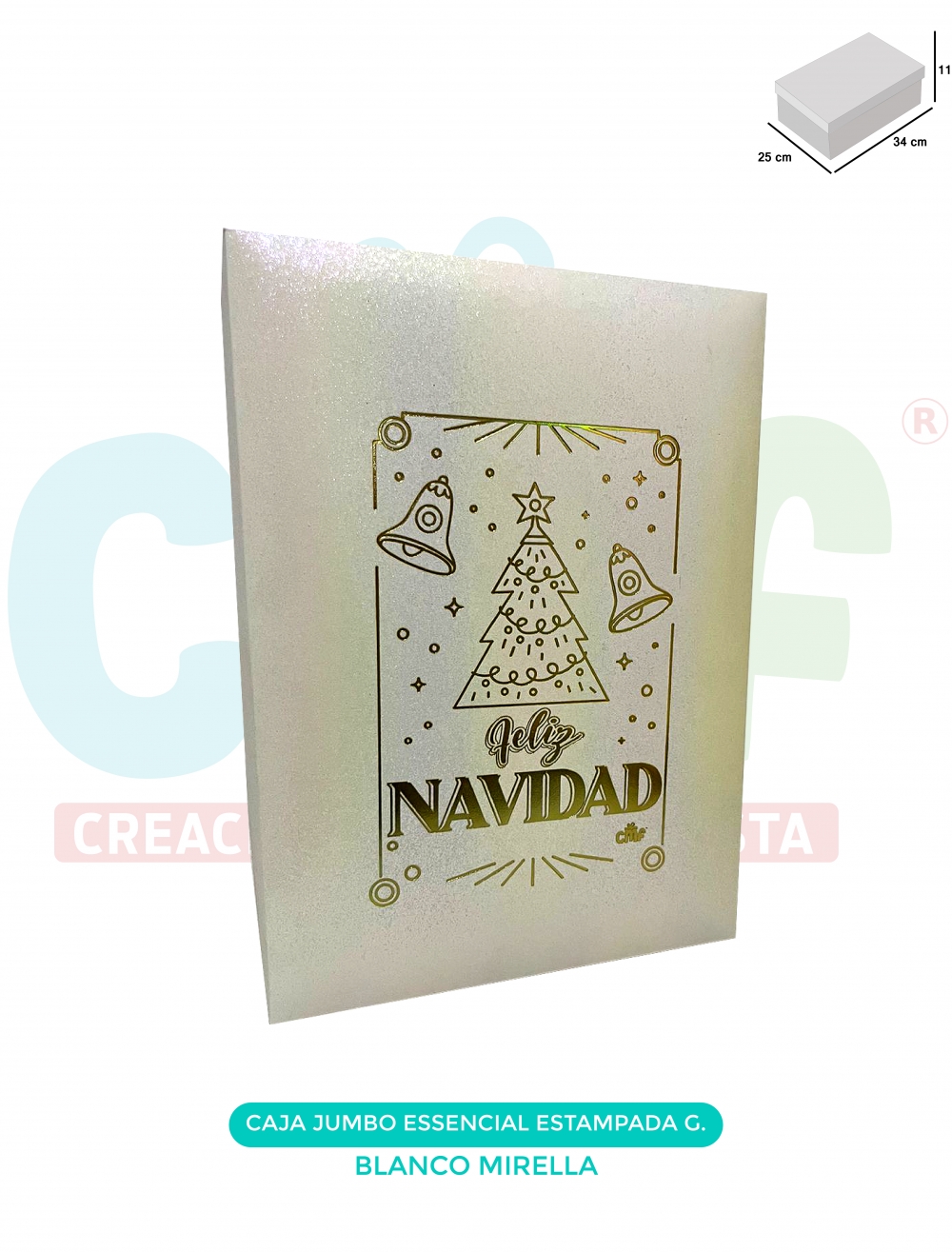 CAJA JUMBO GRANDE ESSENCIAL ESTAMPADA  MIRELLAS BLANCO