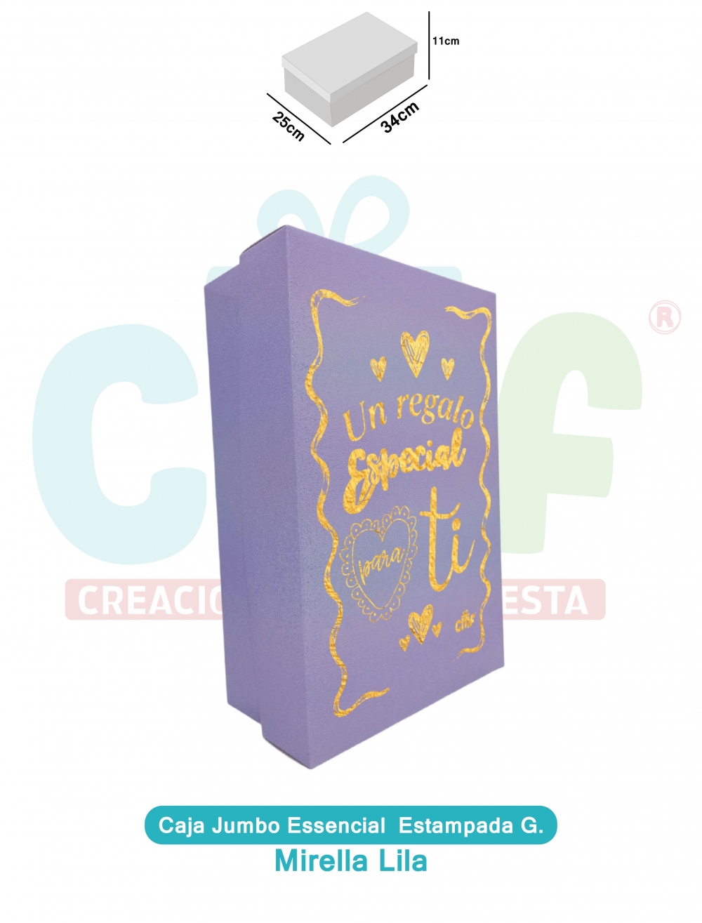 CAJA JUMBO MEDIANA ESSENCIAL ESTAMPADA  MIRELLA LILA