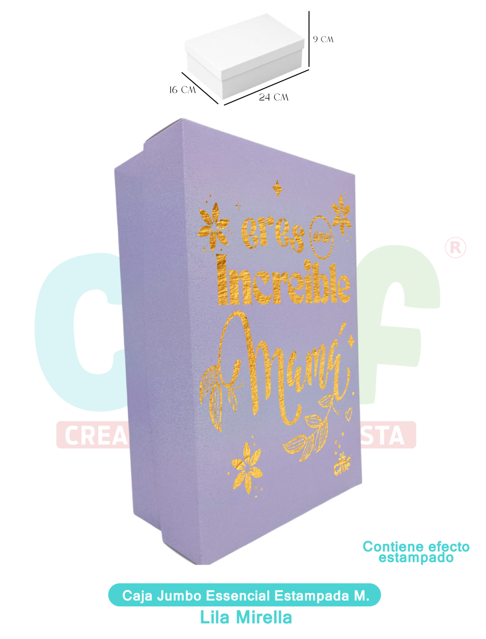 CAJA JUMBO MEDIANA ESSENCIAL ESTAMPADA  MIRELLA LILA
