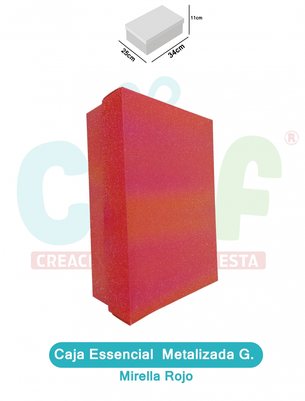 CAJA ESSENCIAL METALIZADA GRANDE SIN VENTANA ROJO MIRELLA  MIRELLA%20ROJO