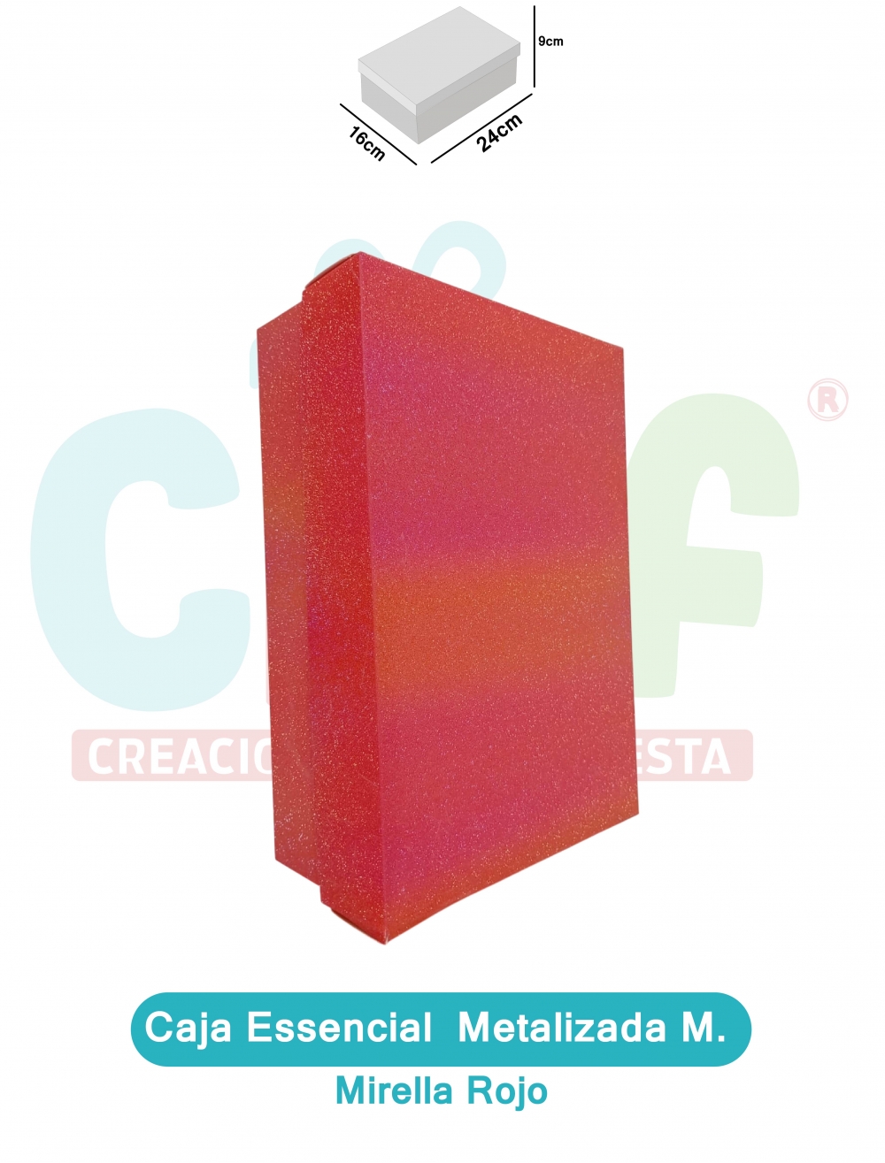 CAJA ESSENCIAL METALIZADA MEDIANA SIN VENTANA   MIRELLA%20ROJO