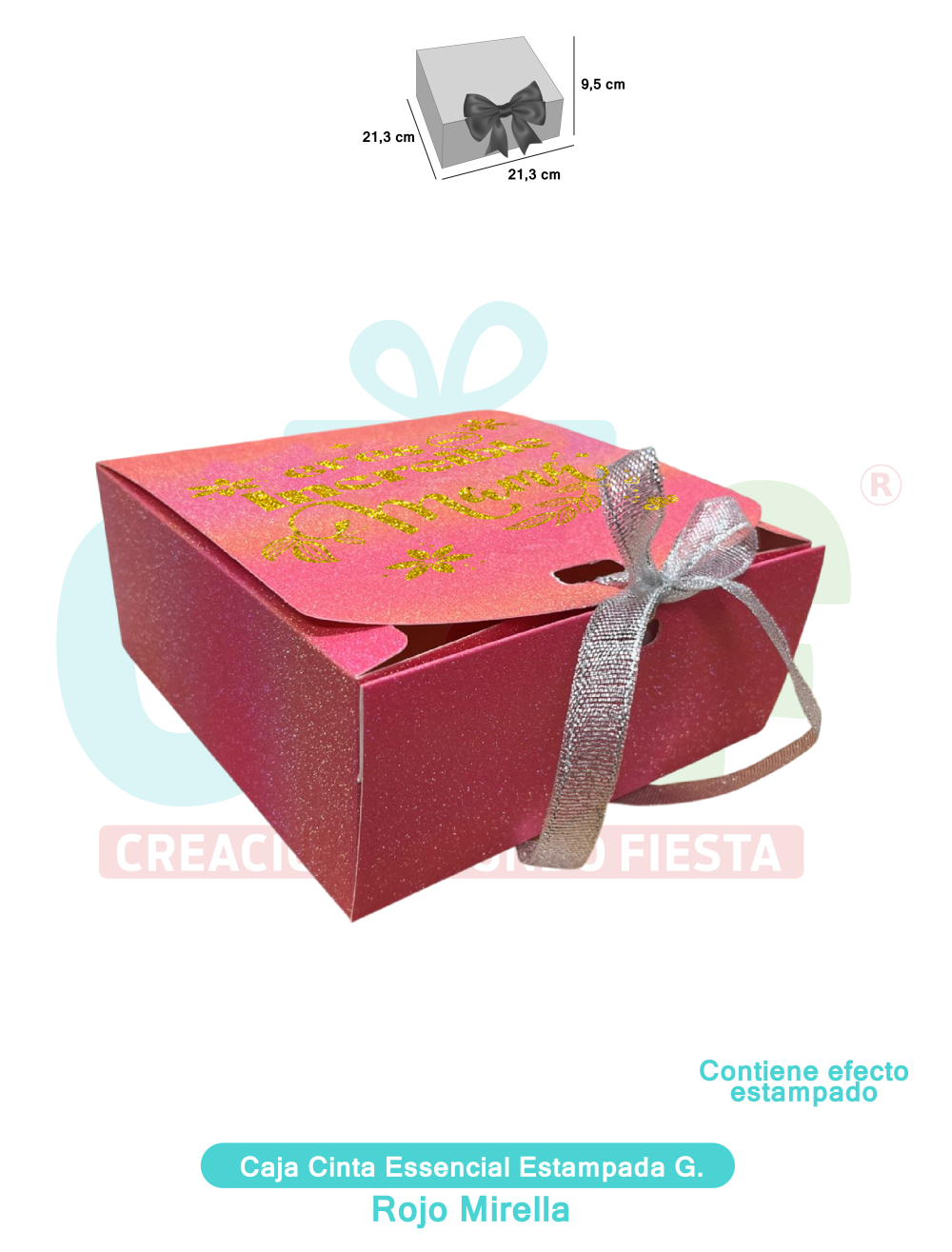 CAJA CINTA GRANDE ESSENCIAL ESTAMPADA  MIRELLA ROJO