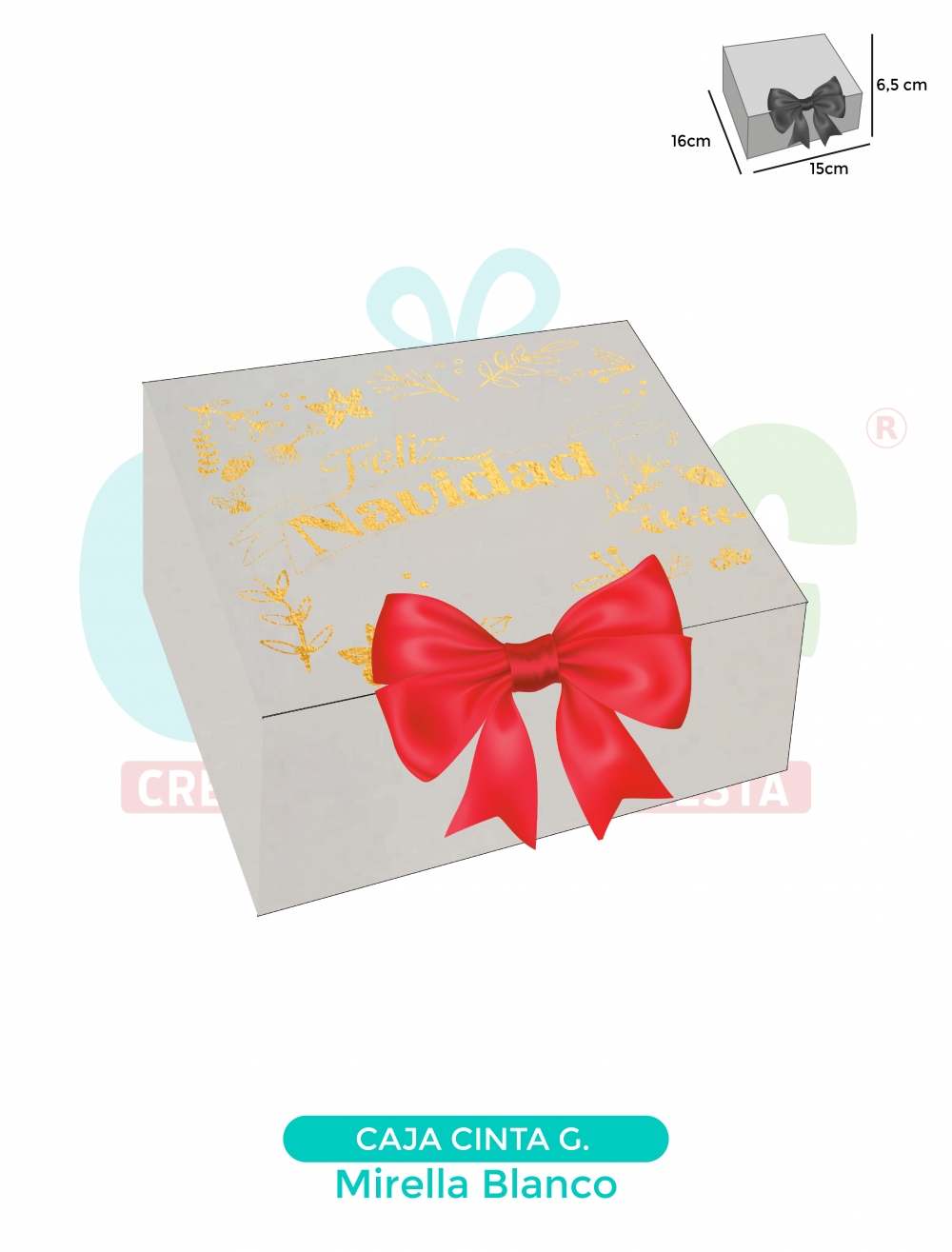 CAJA CINTA GRANDE ESSENCIAL ESTAMPADA  MIRELLAS BLANCO