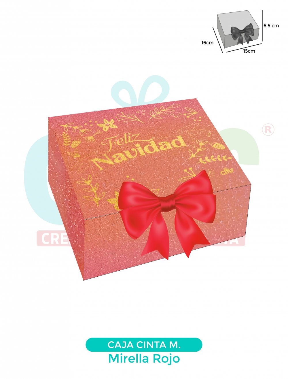 CAJA CINTA MEDIANA ESSENCIAL ESTAMPADA  MIRELLA%20ROJO