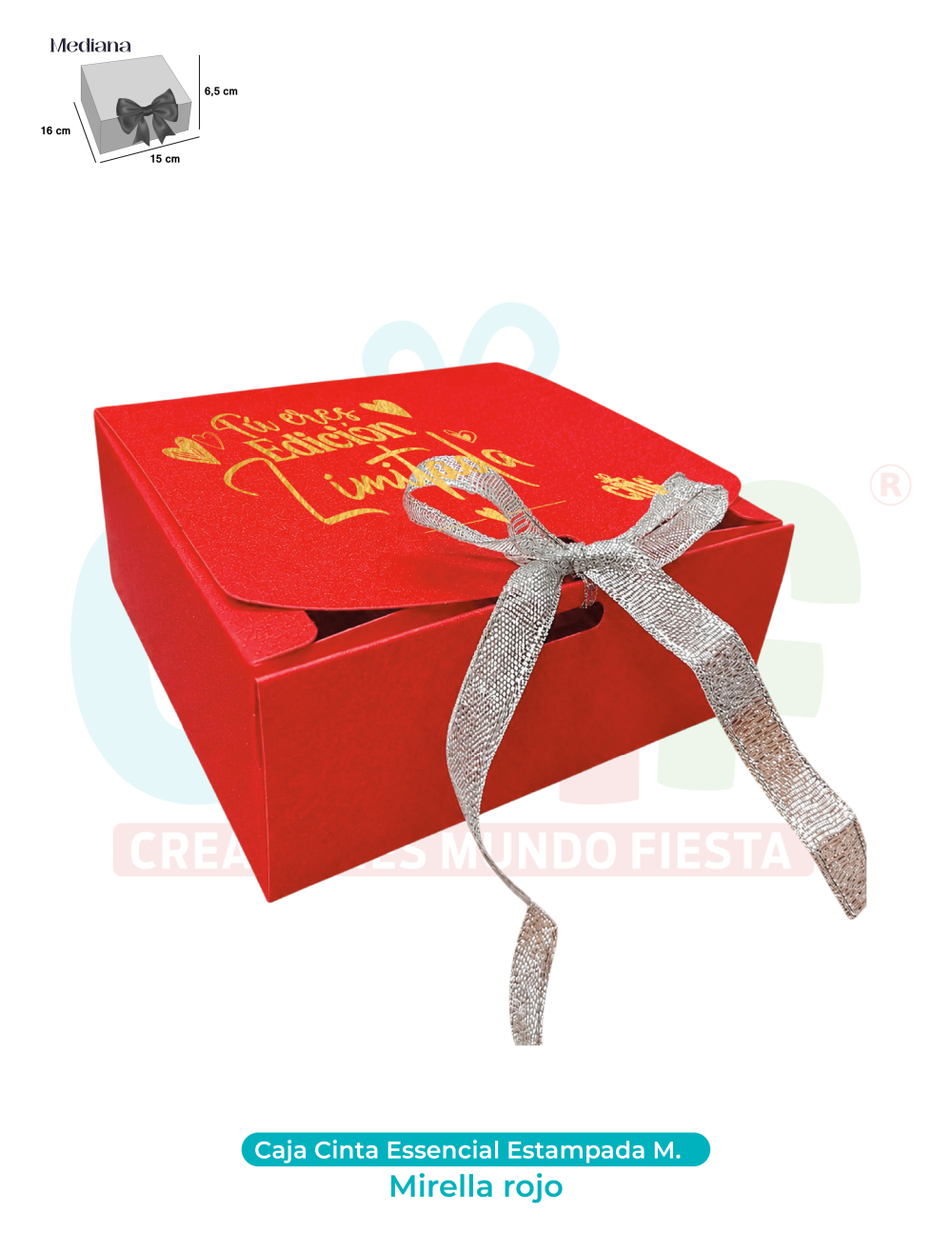 CAJA CINTA MEDIANA ESSENCIAL ESTAMPADA  MIRELLA ROJO