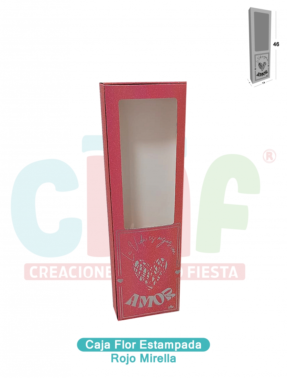 CAJA FLOR ESTAMPADA   MIRELLA ROJO