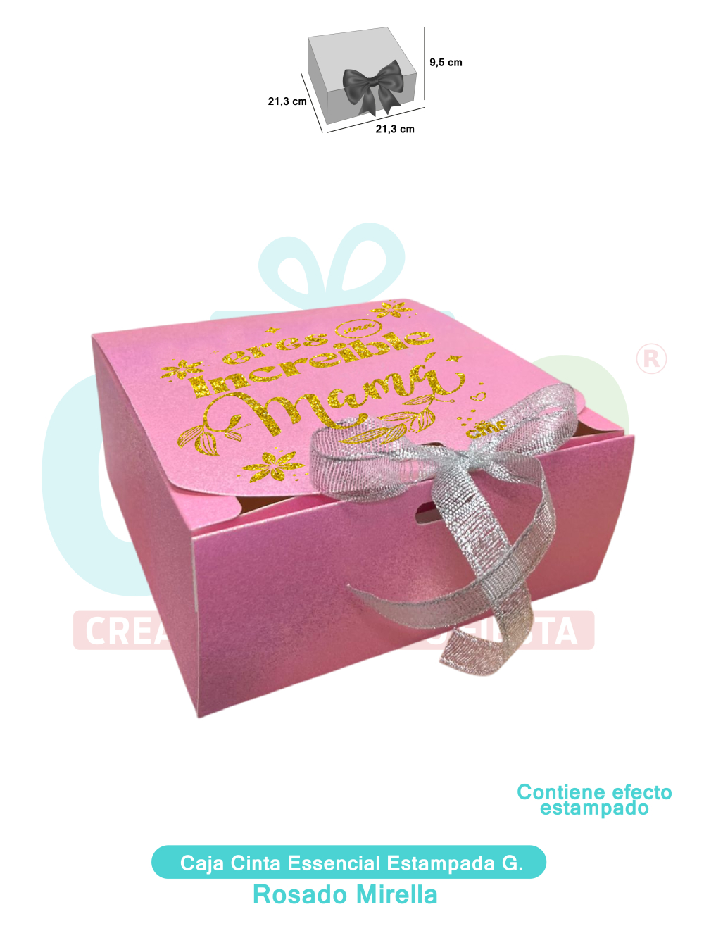 CAJA CINTA GRANDE ESSENCIAL ESTAMPADA  MIRELLA ROSADO