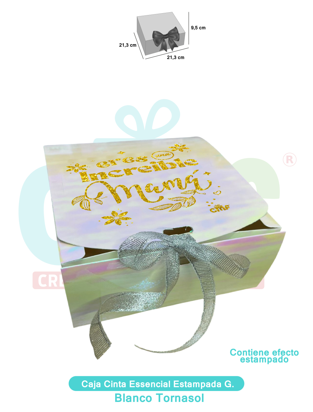 CAJA CINTA GRANDE ESSENCIAL ESTAMPADA  TORNASOL BLANCO