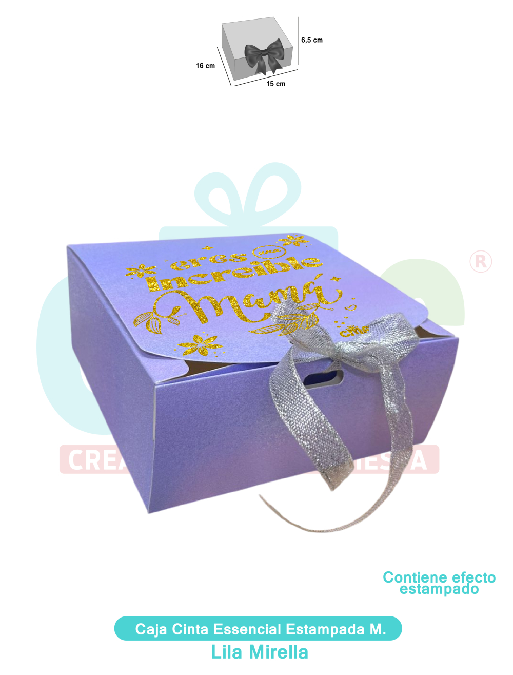 CAJA CINTA MEDIANA ESSENCIAL ESTAMPADA  MIRELLA LILA
