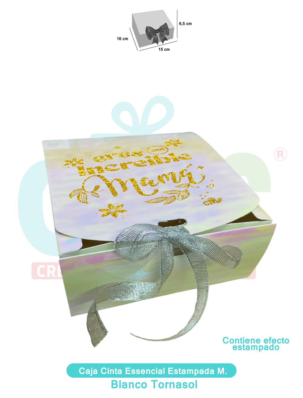 CAJA CINTA MEDIANA ESSENCIAL ESTAMPADA  TORNASOL BLANCO