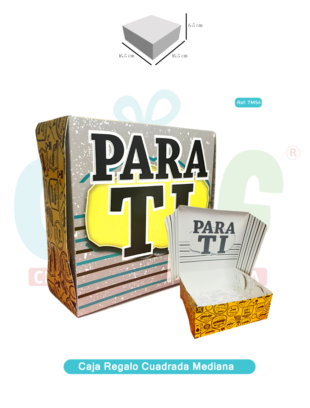 CAJA DE REGALO CUADRADA MEDIANA   TMS4