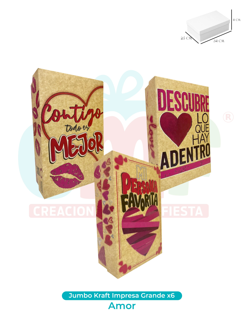 CAJA JUMBO KRAFT IMPRESA GRANDE X6  AMOR