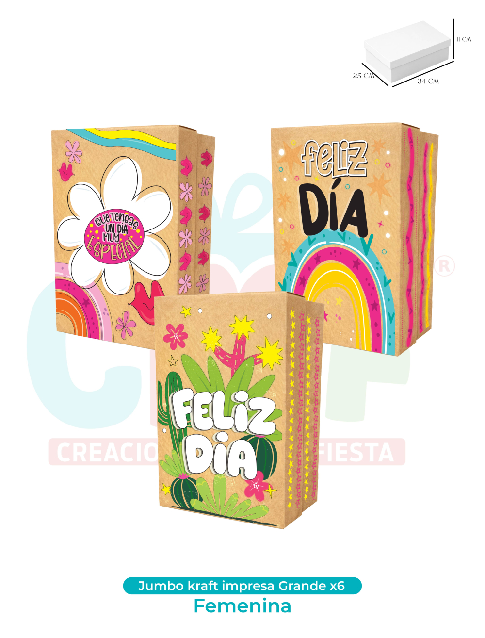 CAJA JUMBO KRAFT IMPRESA GRANDE X6  FEMENINA