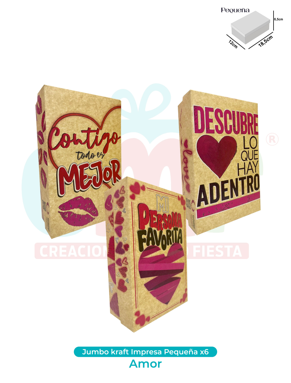CAJA JUMBO KRAFT IMPRESA PEQUEÑA X6   AMOR