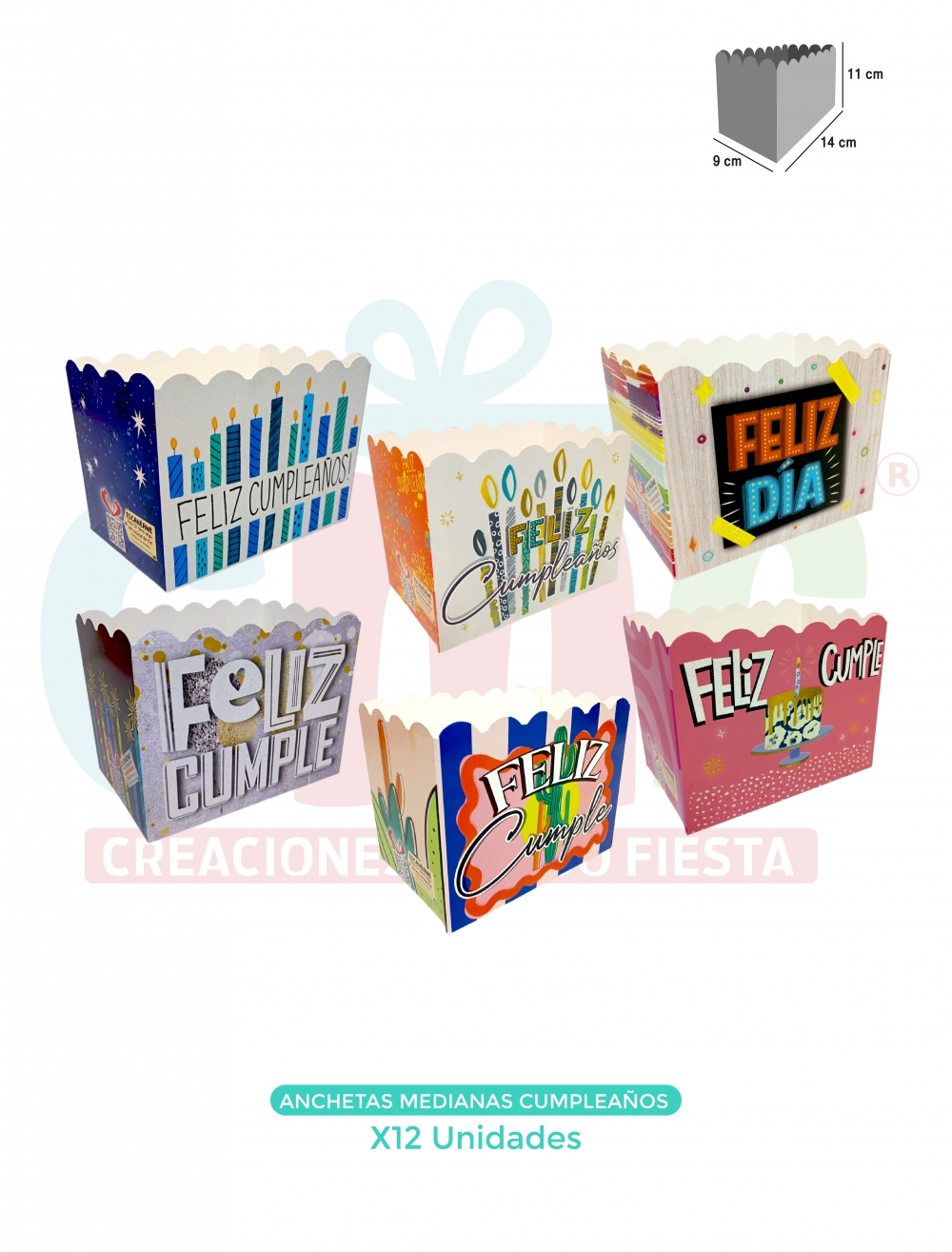 BASE ANCHETA MEDIANA X12 MEDIANA CUMPLEAÑOS