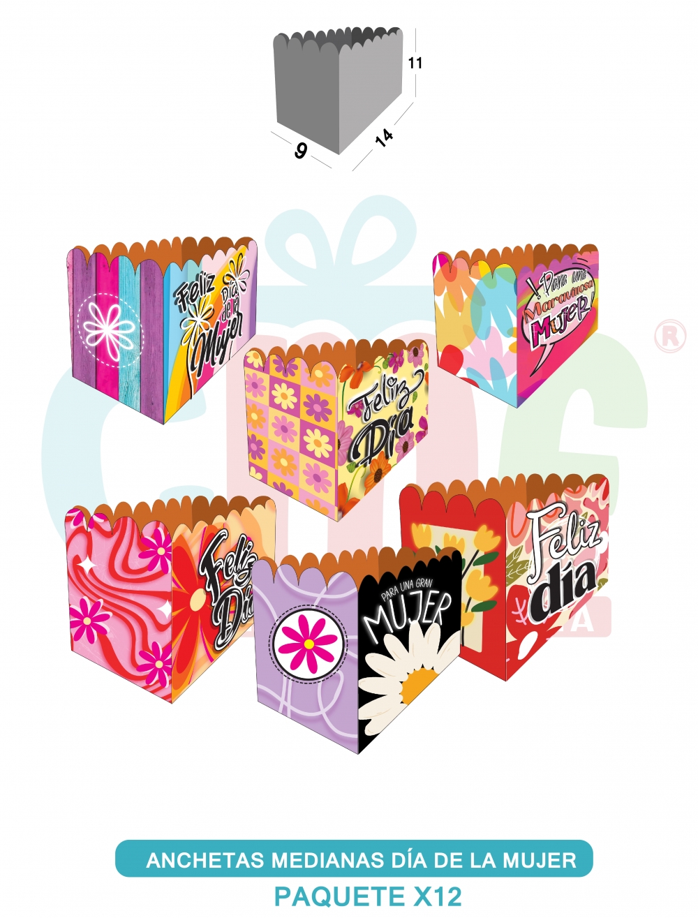 BASE ANCHETA MEDIANA X12 MEDIANA DIA DE LA MUJER