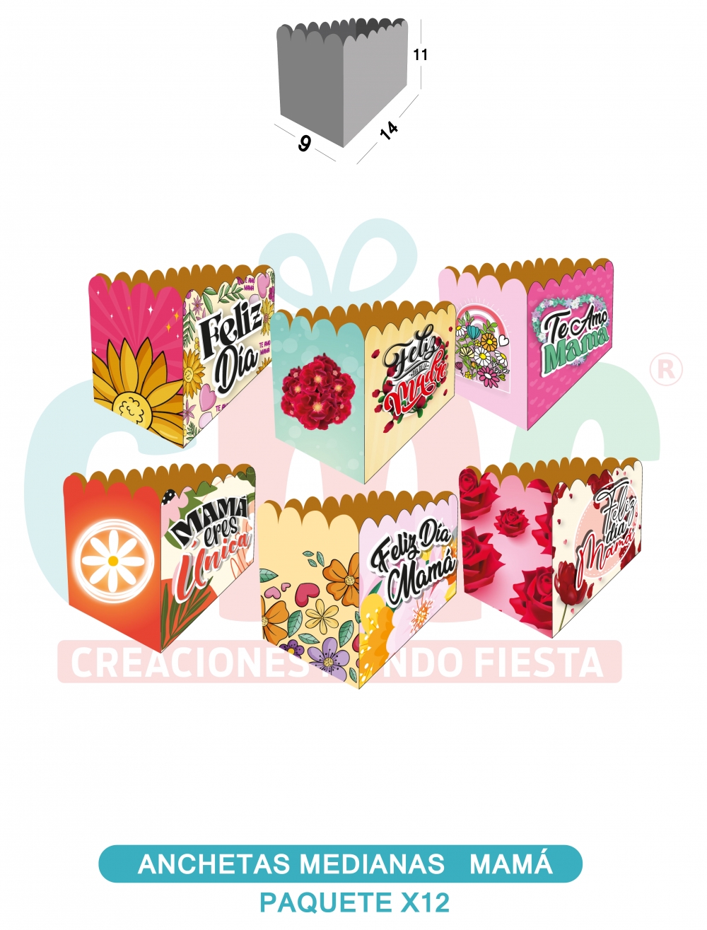 BASE ANCHETA MEDIANA X12 MEDIANA DIA DE LA MADRE