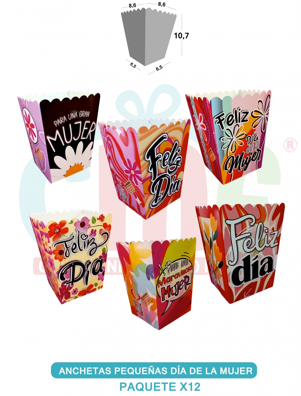 BASE ANCHETA PEQUEÑA X12 PEQUEÑA DIA DE LA MUJER