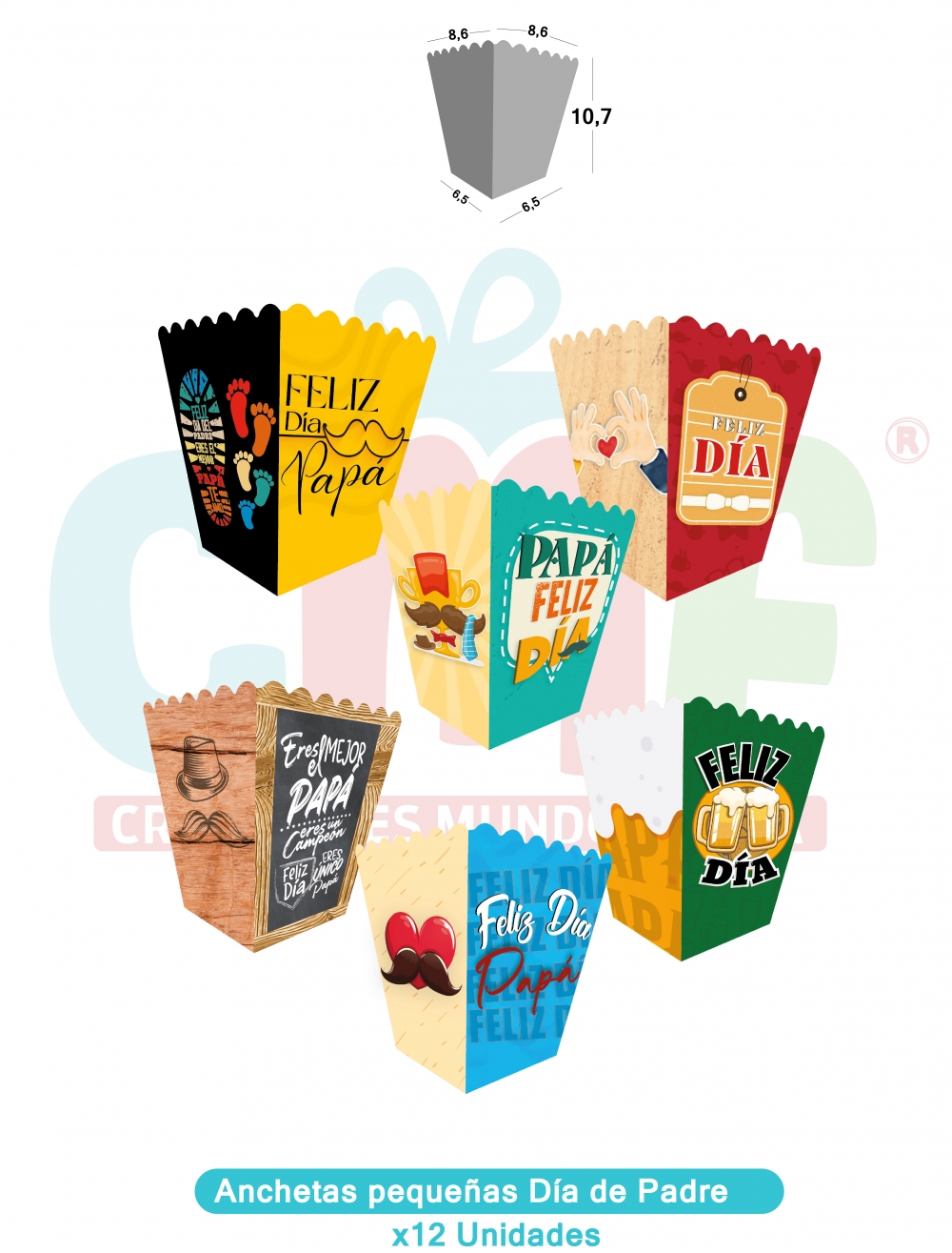 BASE ANCHETA PEQUEÑA X12 PEQUEÑA DIA DEL PADRE